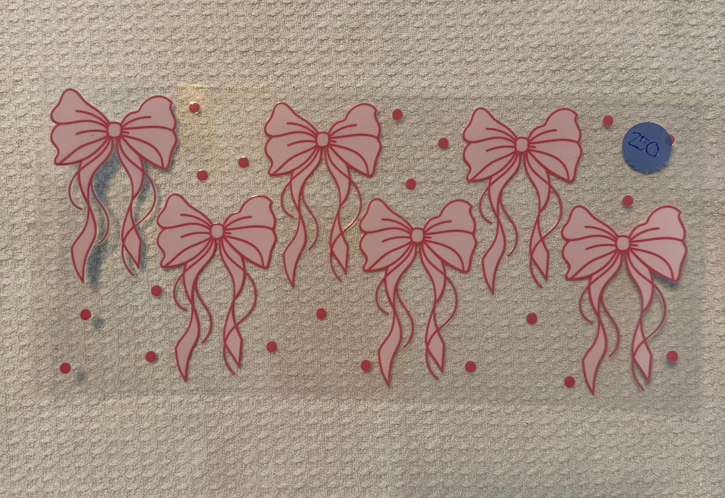 Dark Pink Border Bows