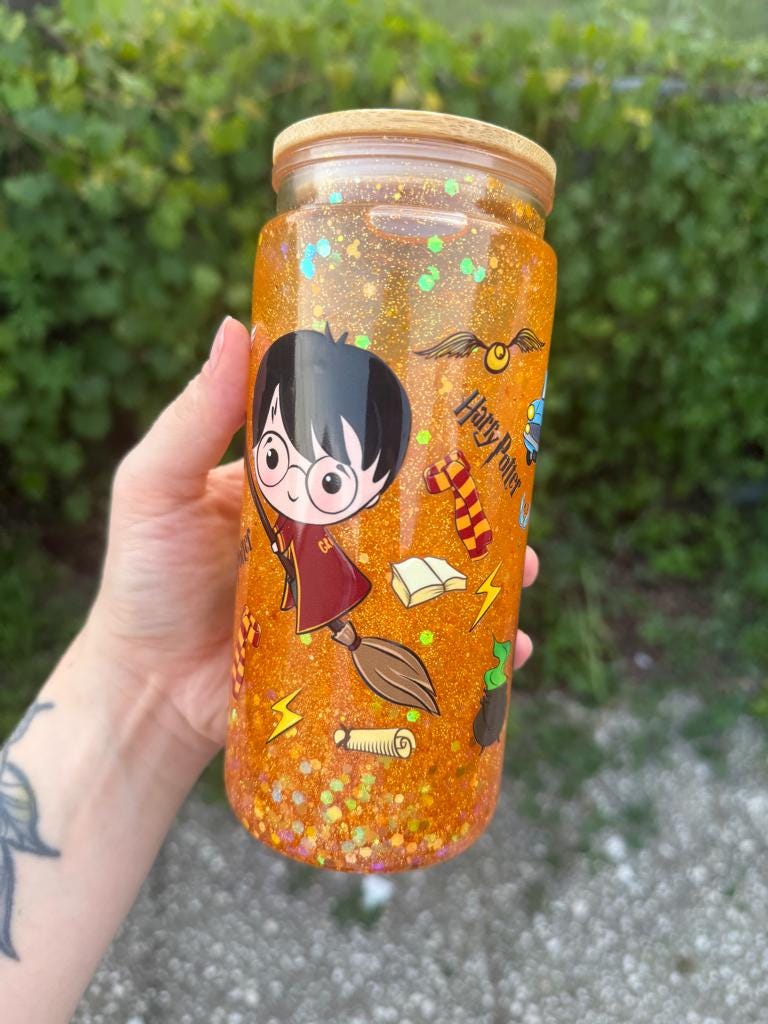 16oz Acrylic Snowglobe Tumbler (Bamboo Lid)